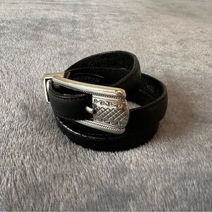 Brighton Women’s Black silver buckle Leather Belt Size S/28